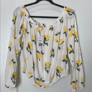 Forever 21 Lemon Off Shoulder Top